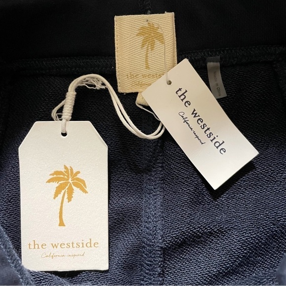 NWT The Westside Delilah Skirt Paneled Solid Navy Blue Terrycloth Size XS - Picture 3 of 8